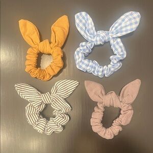 Kids Bunny Ear Scrunchies Set - Multicolor